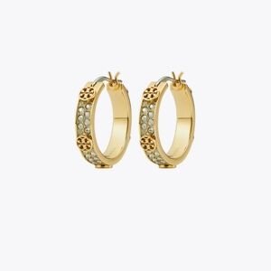 SMALL ICON PAVÉ HOOP EARRINGS